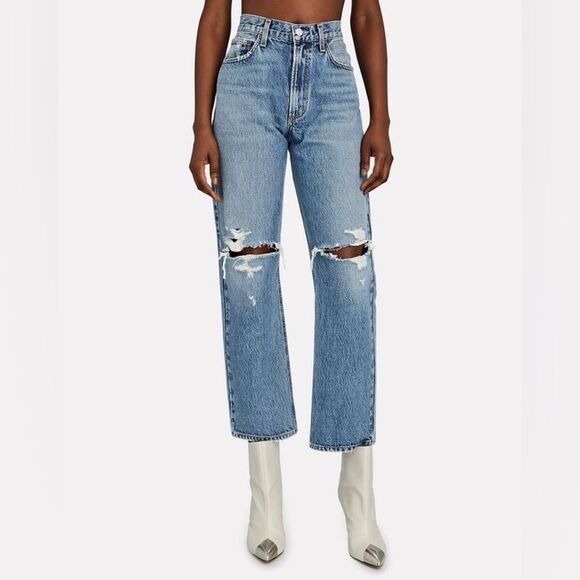 Agolde Mia Mid-Rise Straight-Leg Jean in Rule - Picture 9 of 13